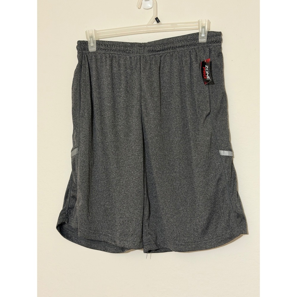 Zone Pro Mens Heather Gray Athletic Performance Shorts Large NWT SS20 2-383-1003